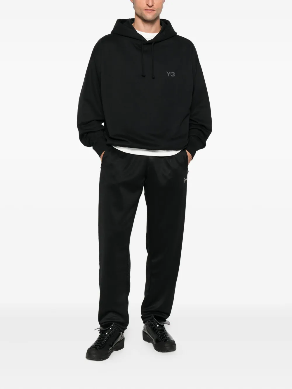 Y-3 logo hoodie Zwart
