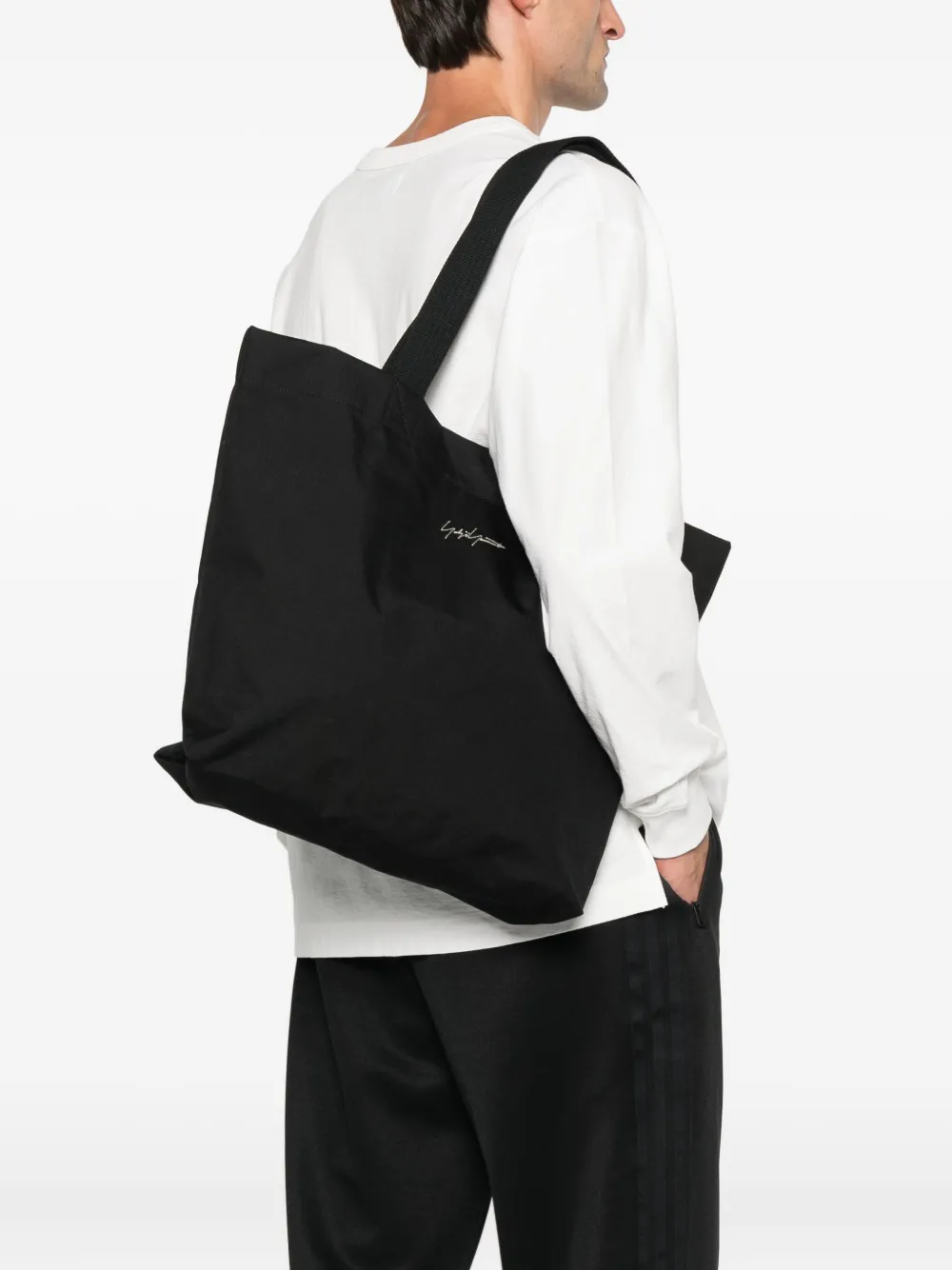 Y-3 Shopper met geborduurd logo Zwart