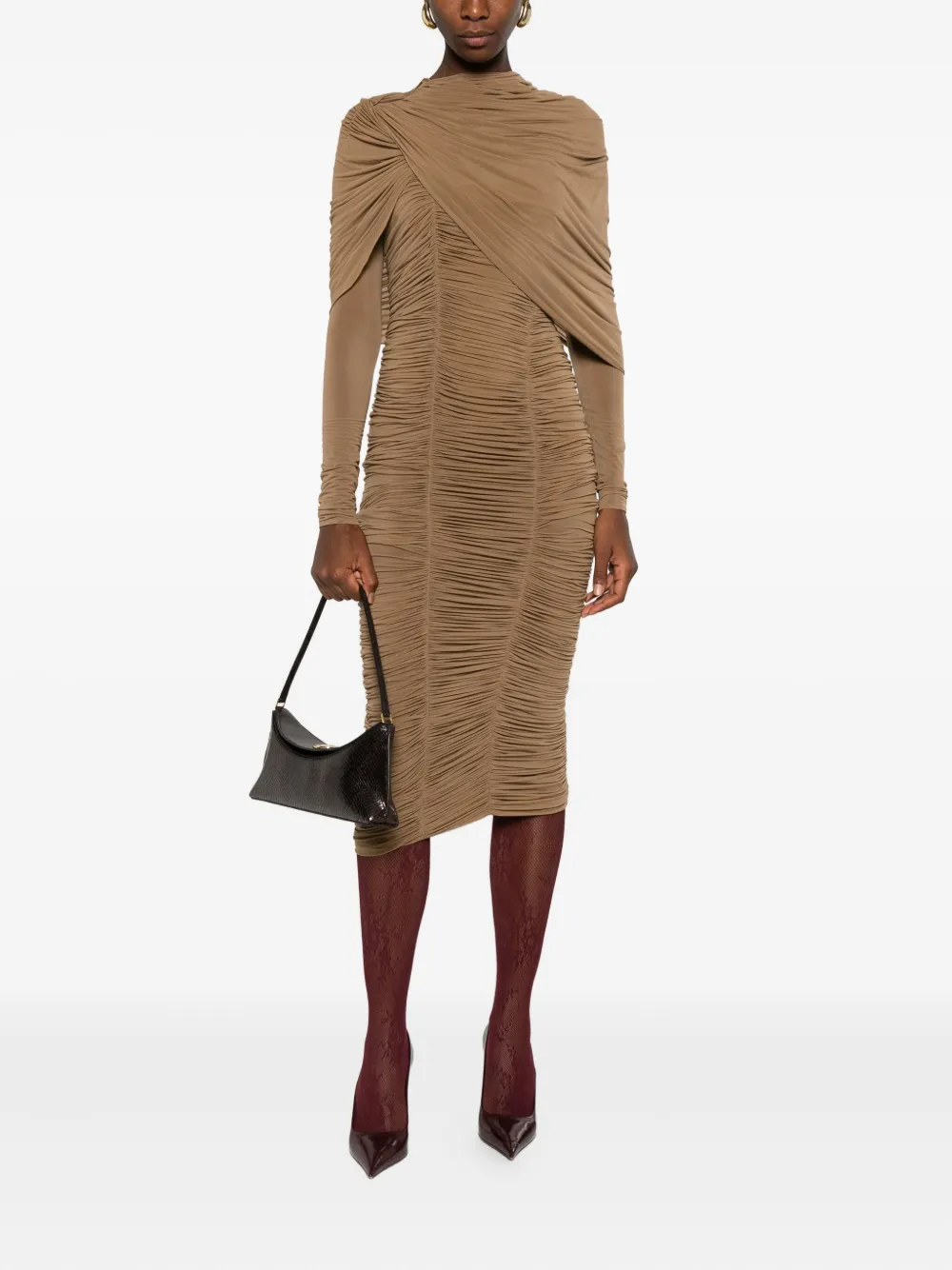 Magda Butrym draped midi dress - Bruin