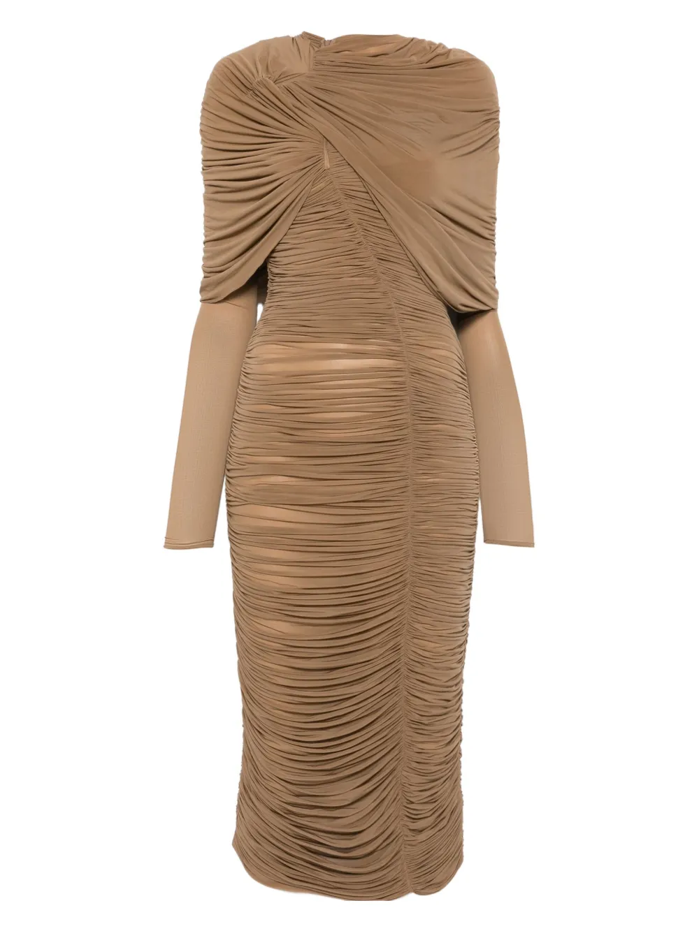 draped midi dress