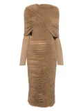 Magda Butrym draped midi dress - Brown