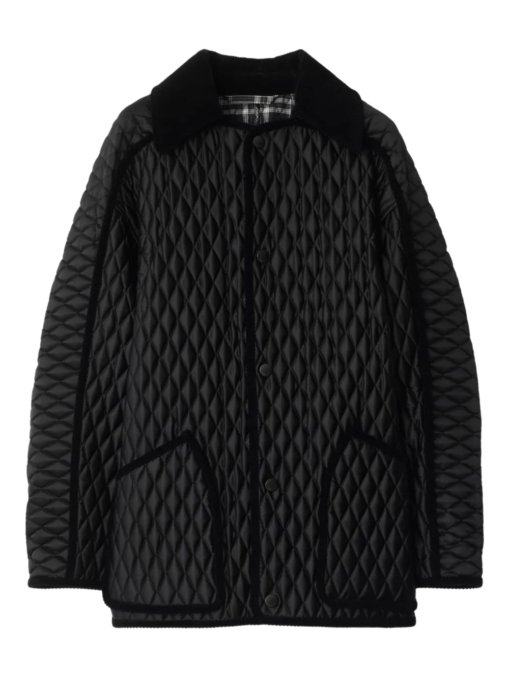 Burberry Diamond Quilted Thermoregulated Barn Jacket In Black