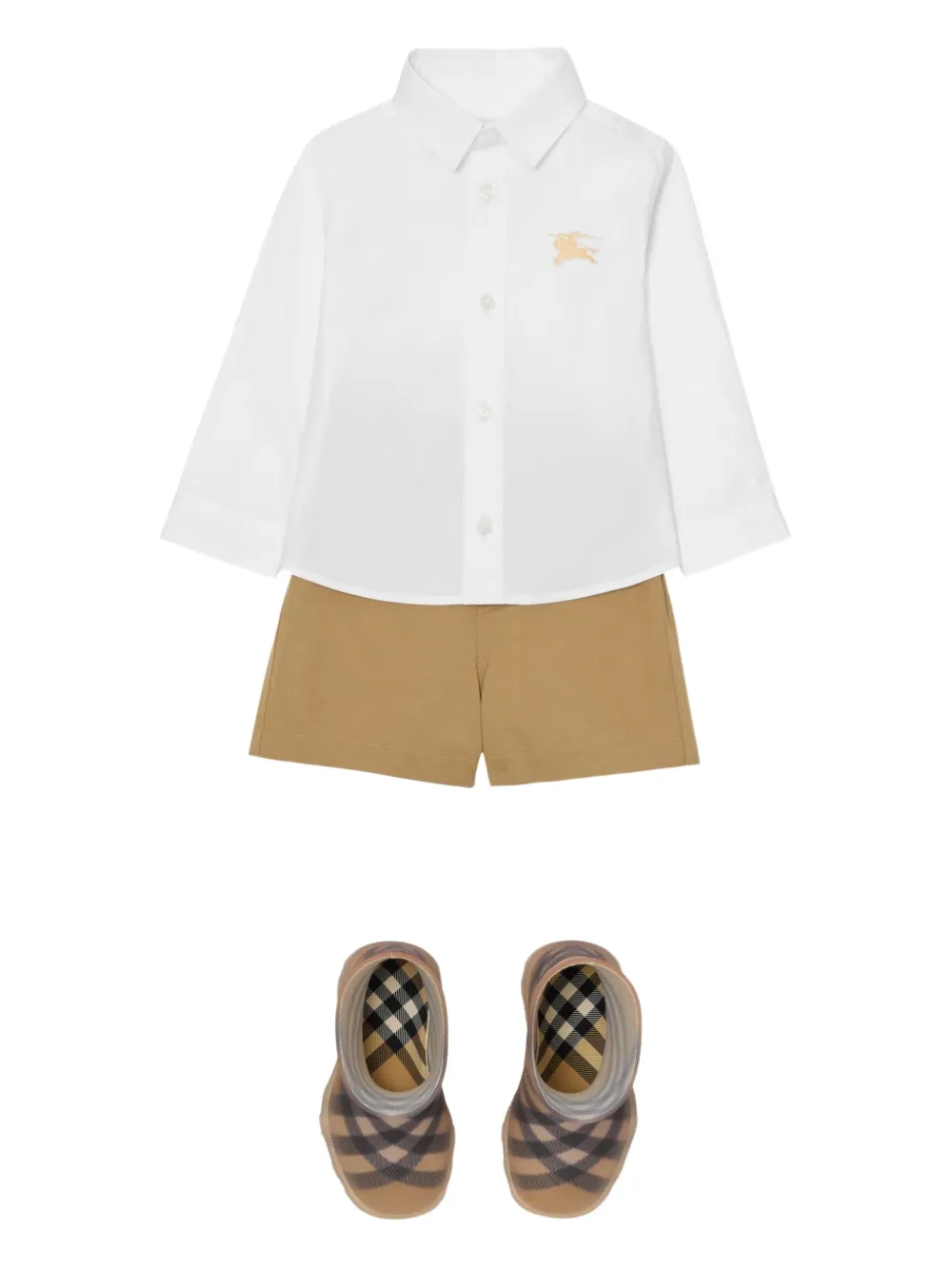Burberry Kids Shirt met Equestrian Knight-borduurwerk Wit