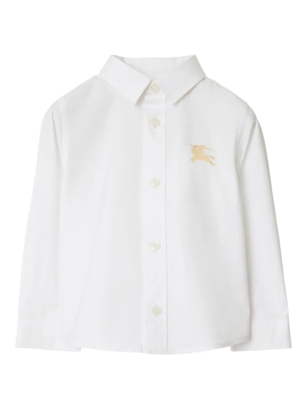 Burberry Kids Shirt met Equestrian Knight-borduurwerk Wit