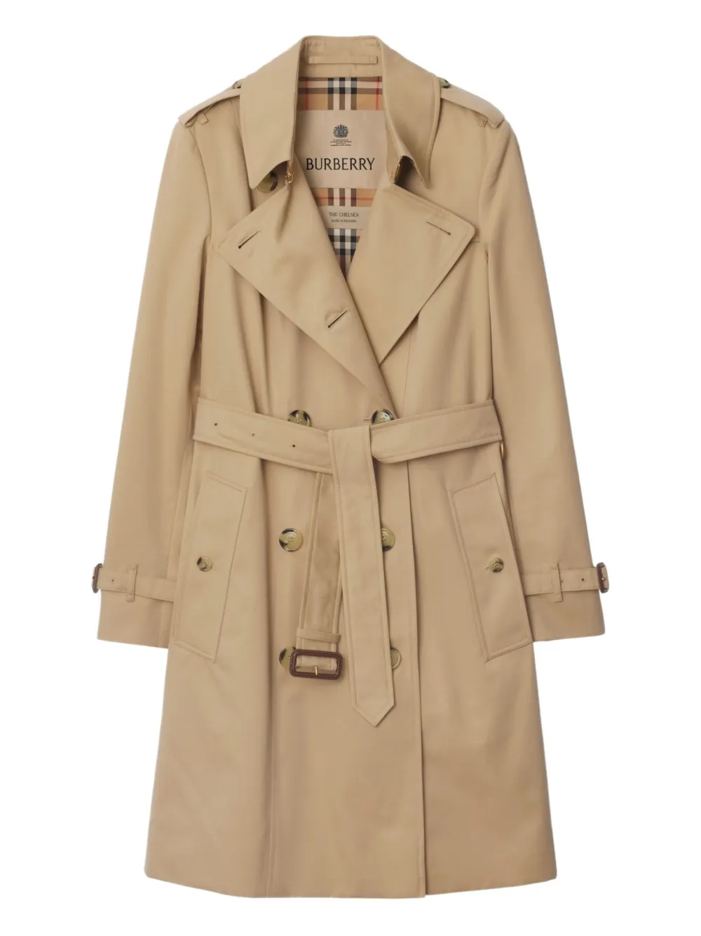 Burberry Belted Double-breasted Trench Coat In Neutral
