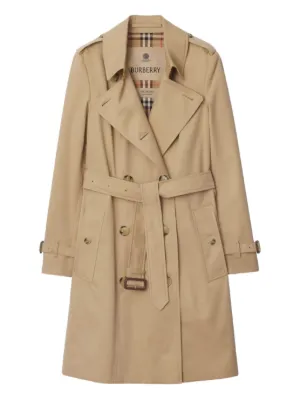 【BURBERRY】　ベージュ ダブルブレスト トレンチコート ベージュ ダブルブレスト トレンチコート 【公式通販】