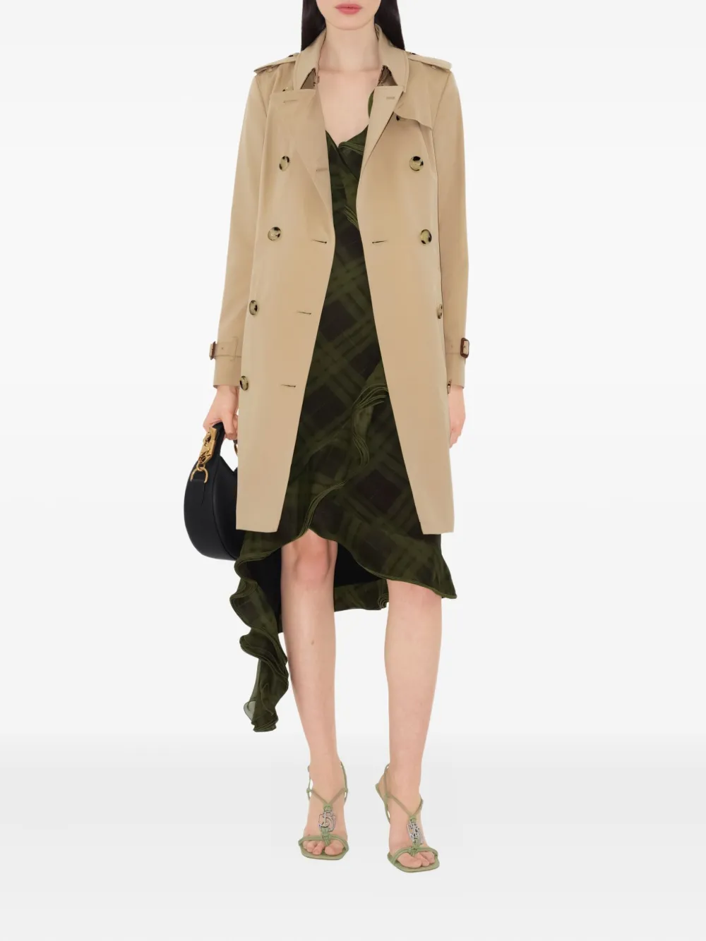 Burberry Belted Double-breasted Trench Coat In Neutral