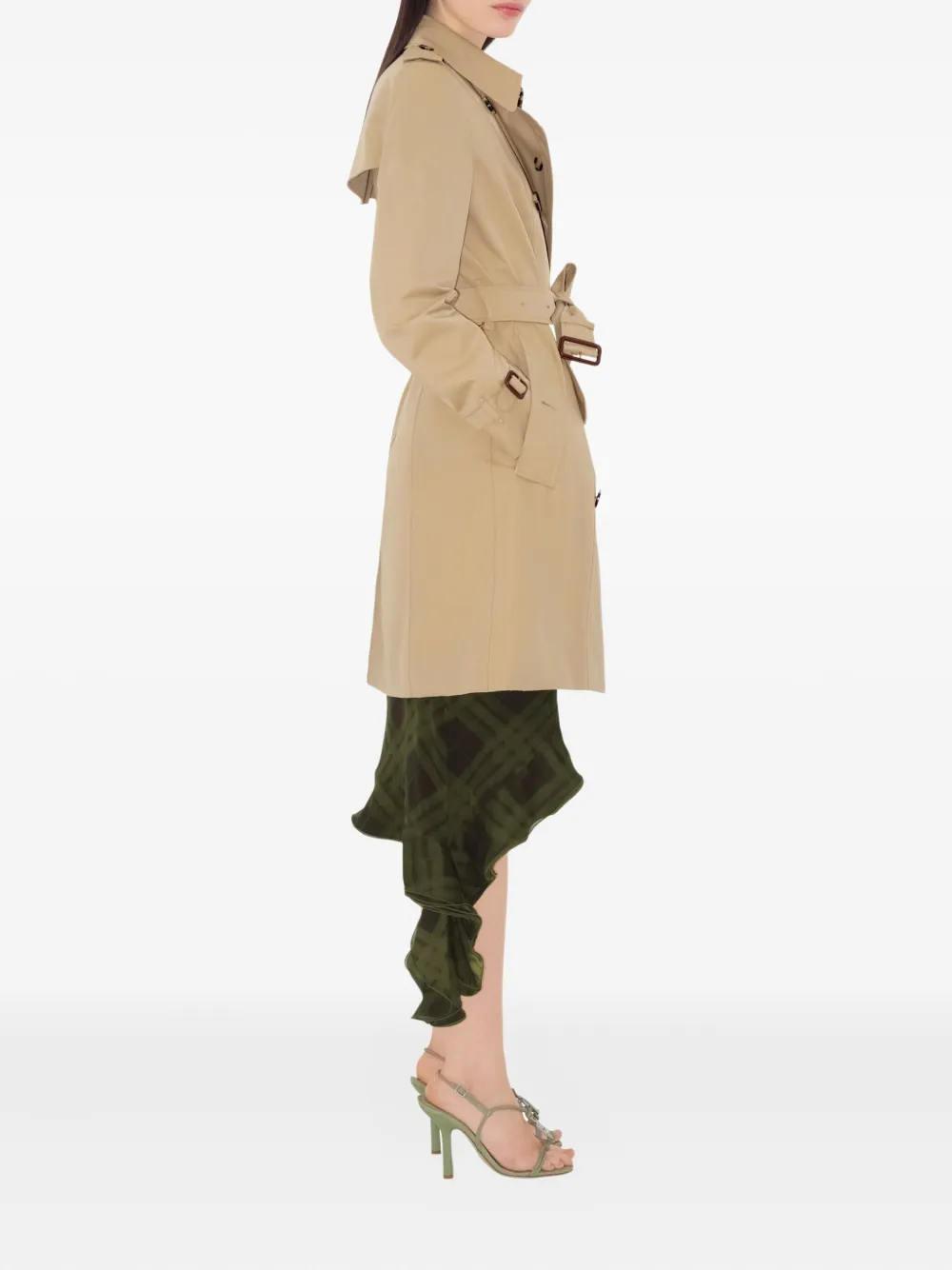 Burberry Belted Double-breasted Trench Coat In Neutral