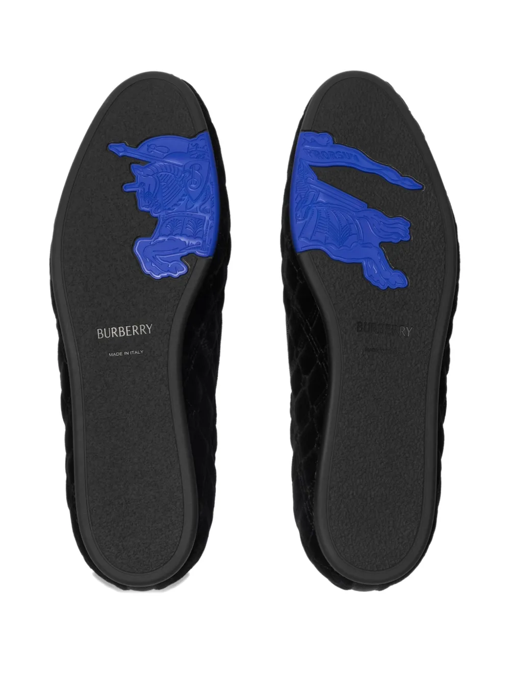 Burberry Quilted Crest-embroidery Loafers In Black