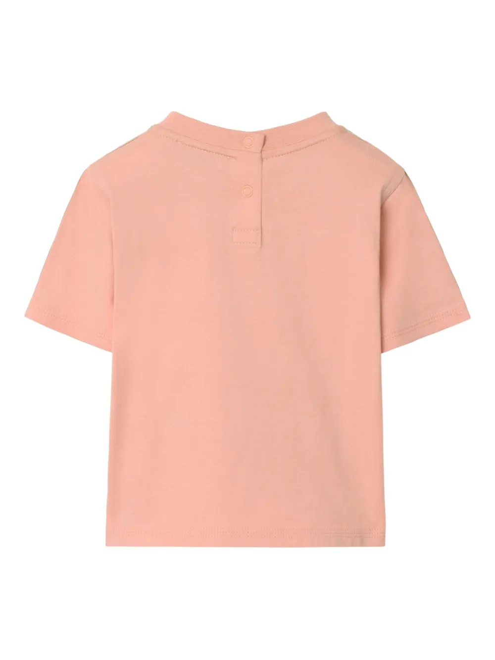 Burberry Kids T-shirt met geruite afwerking en borduurwerk Roze