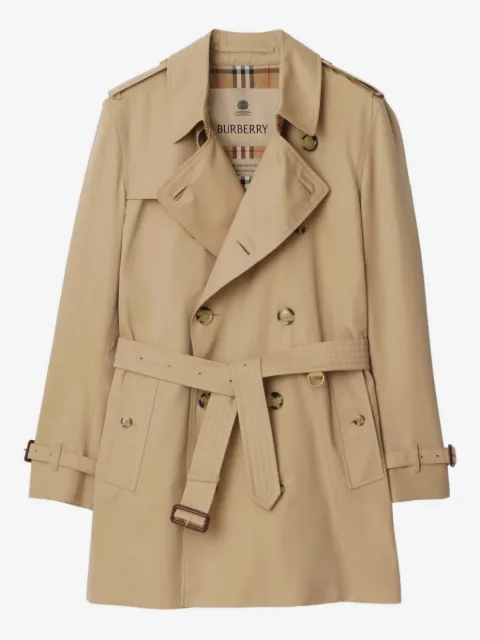Burberry gabardina con doble botonadura y cinturón
