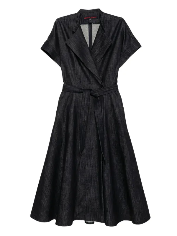 black denim wrap dress Petite Denim Wrap Dress