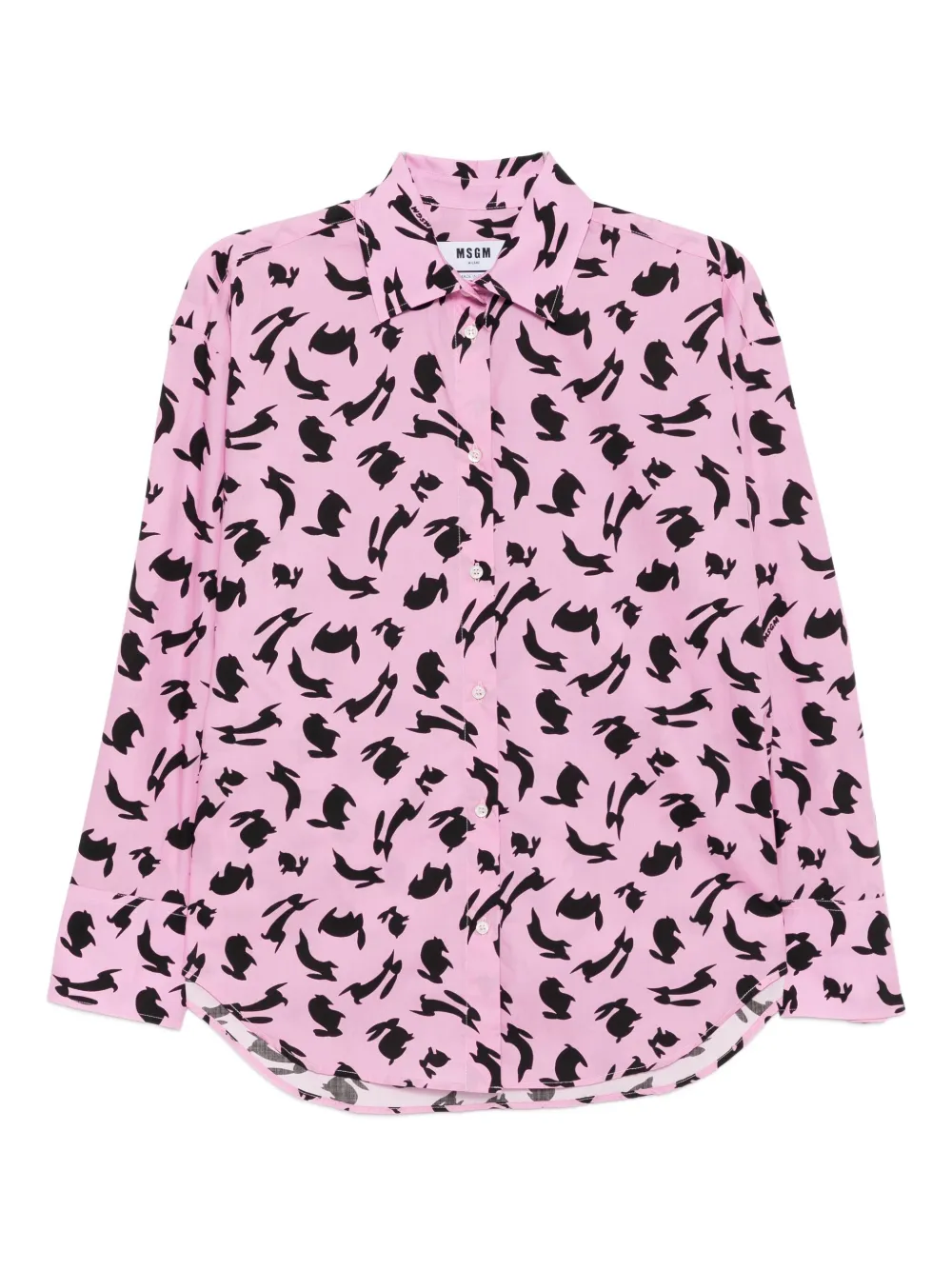 Msgm Rabbit-print Shirt In Pink