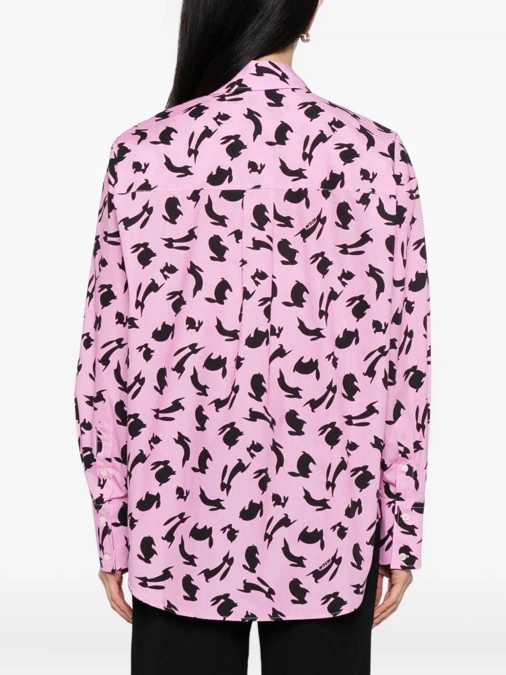 Msgm Rabbit-print Shirt In Pink