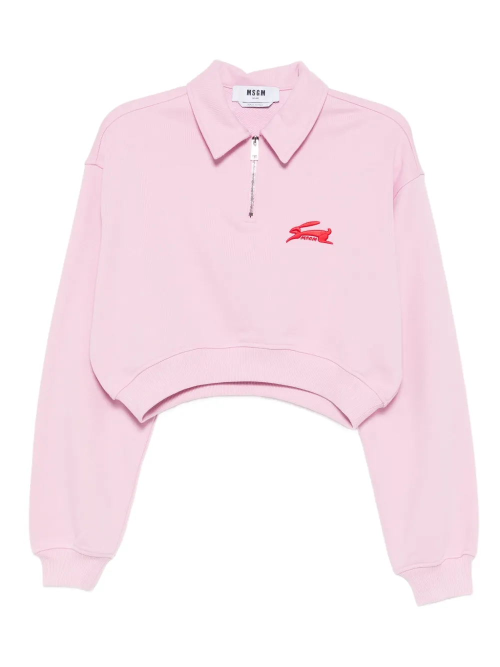 MSGM Top met geborduurd logo Roze