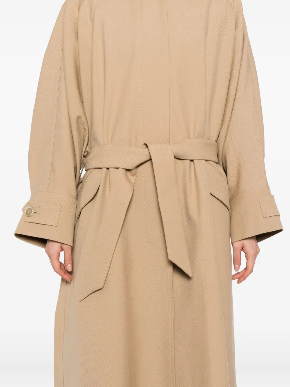 Martin Grant Wool Trench Coat In Brown