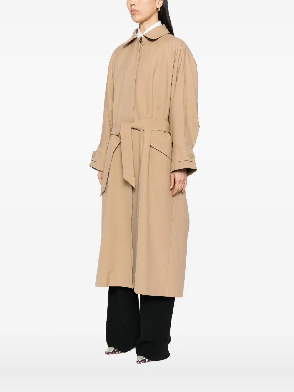 Martin Grant Wool Trench Coat In Brown