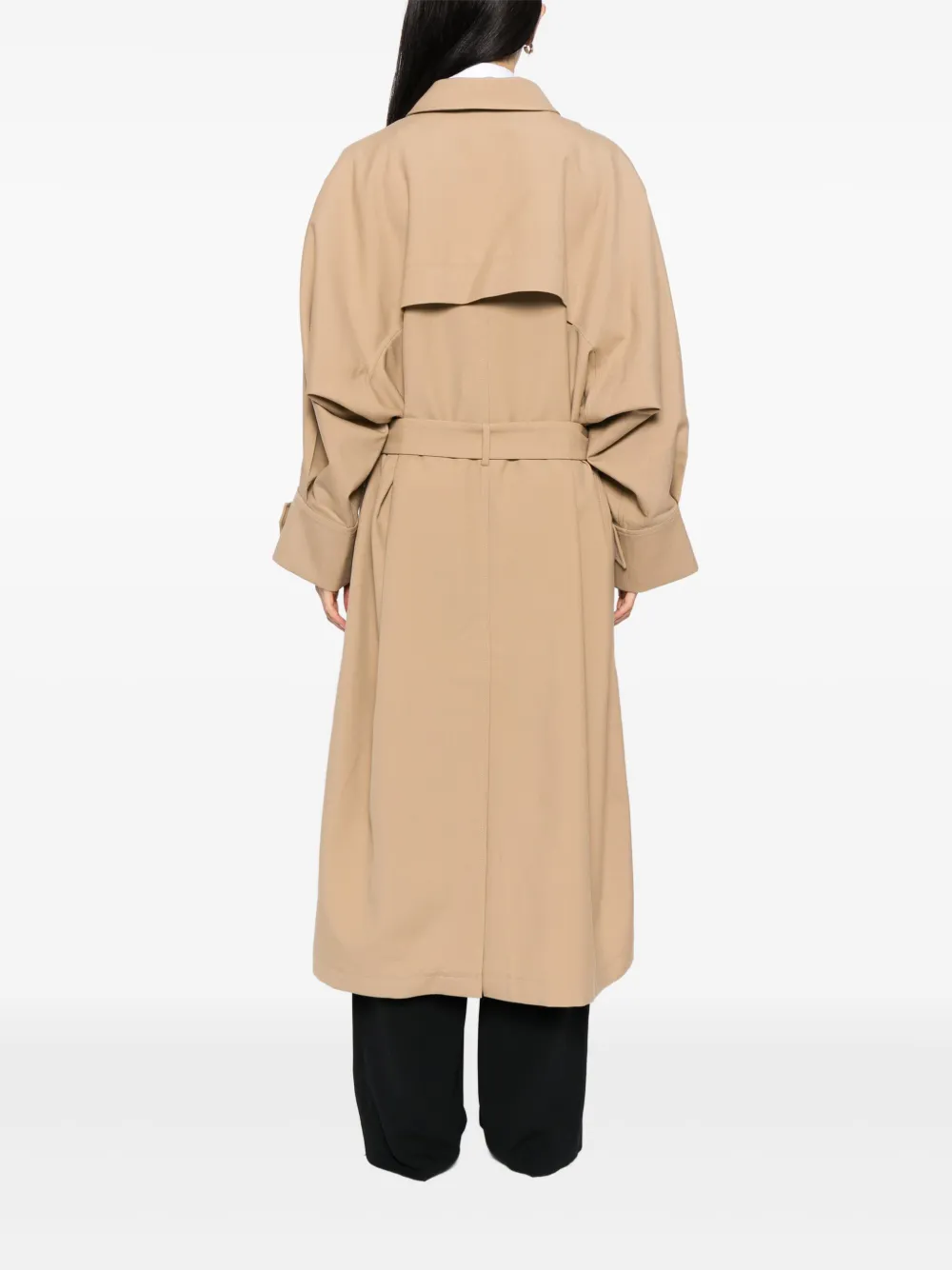 Martin Grant Wool Trench Coat In Brown
