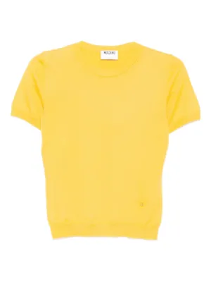 CHANEL Pre-Owned 1997 CC logo-embroidered Cropped T-shirt | Yellow