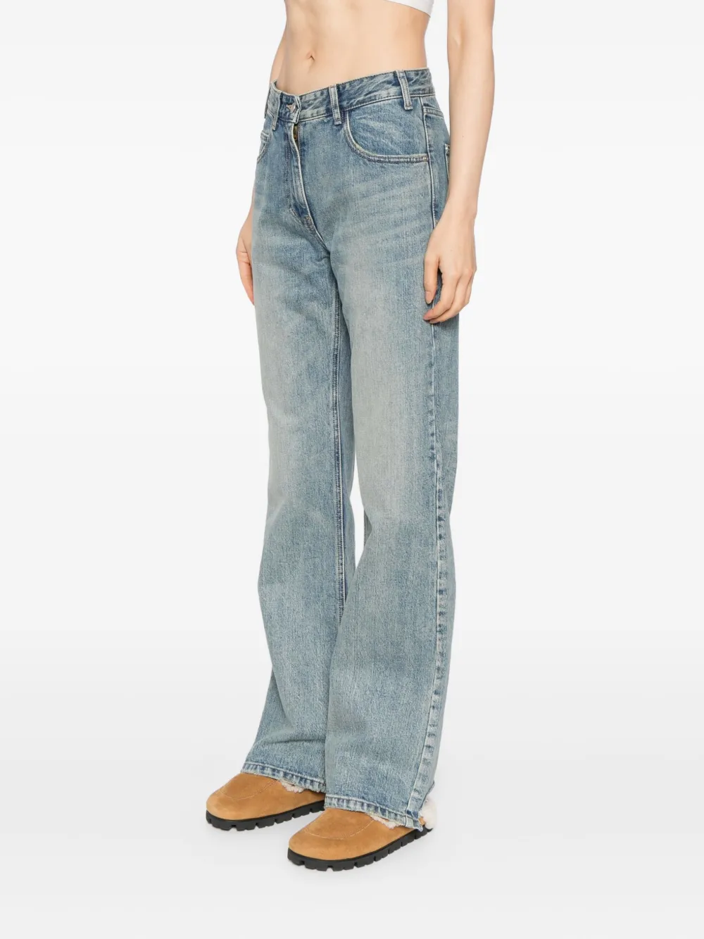 Open Yy Frayed-hem Jeans In Blue