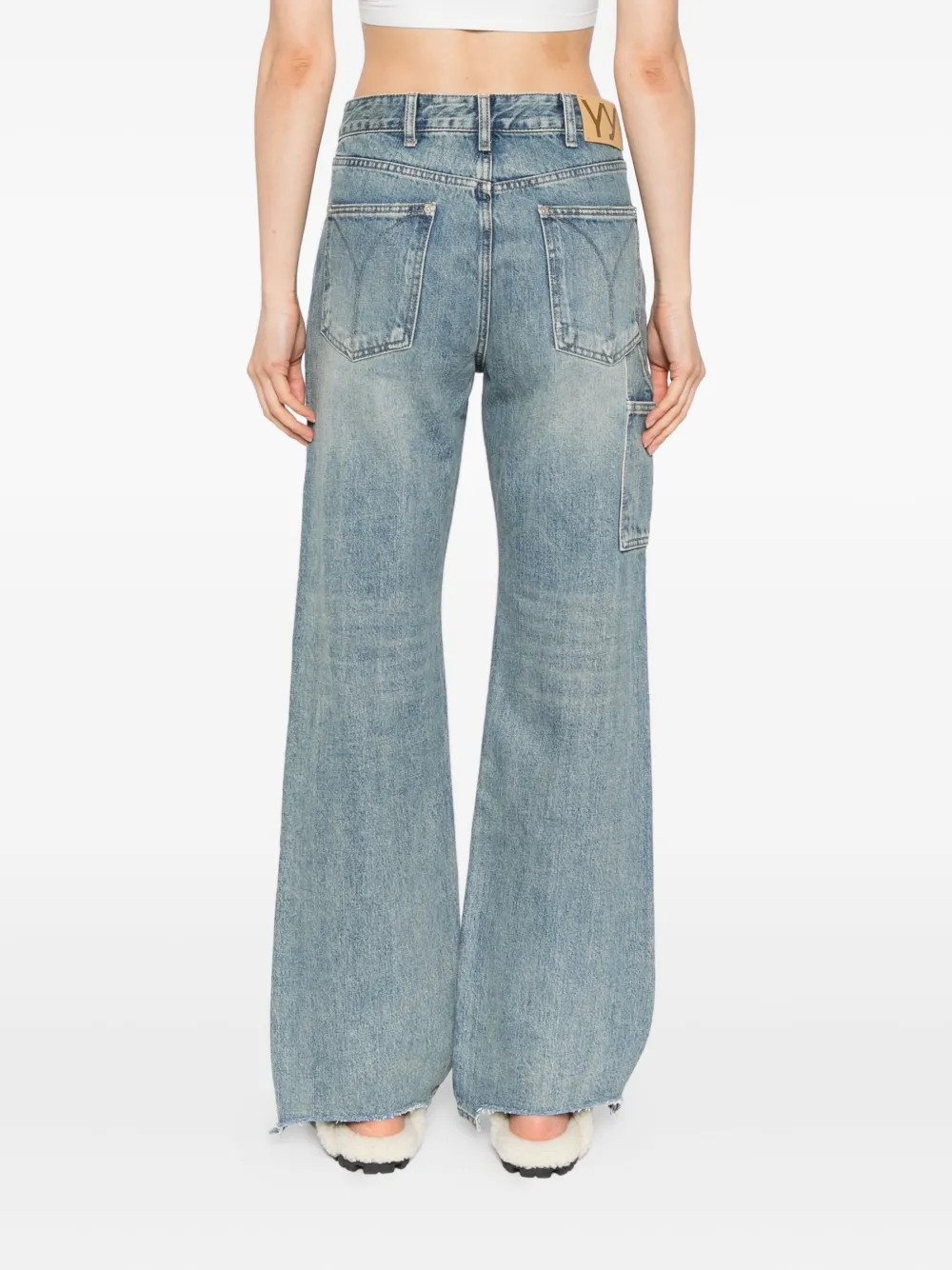 Open Yy Frayed-hem Jeans In Blue