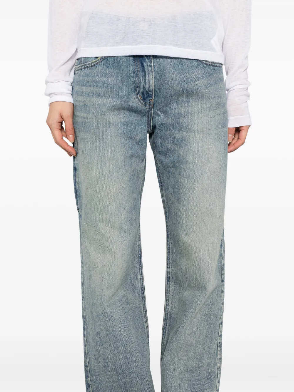 Open Yy Frayed-hem Jeans In Blue