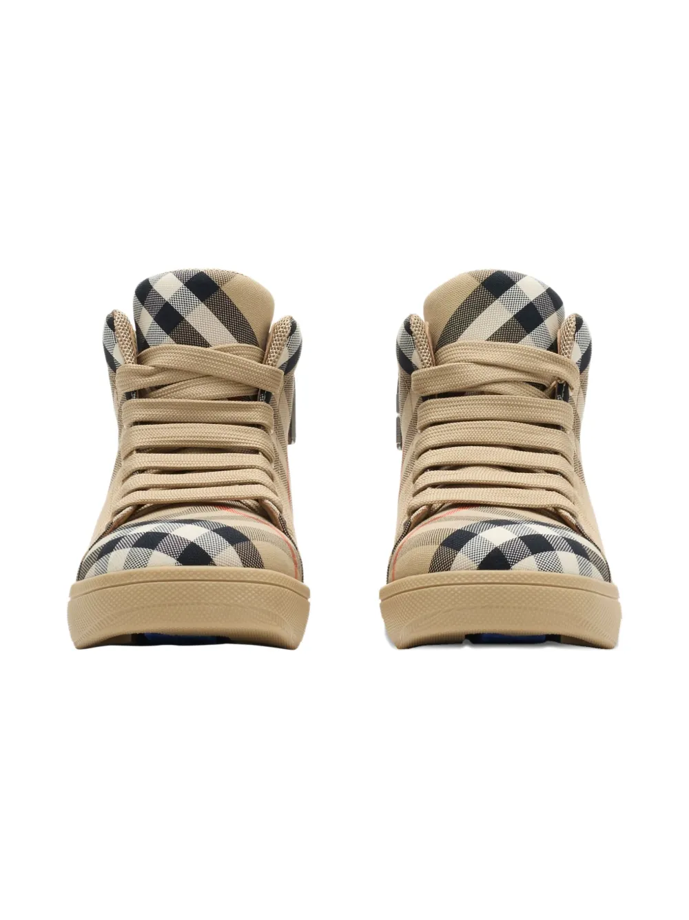 Burberry Kids check high-top sneakers Beige