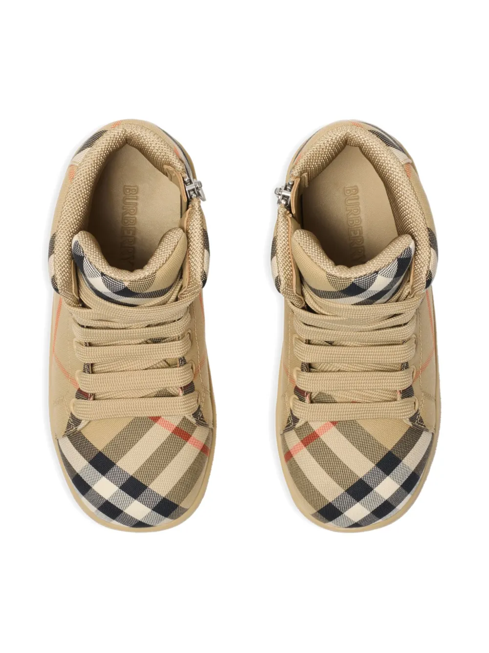 Burberry Kids check high-top sneakers Beige