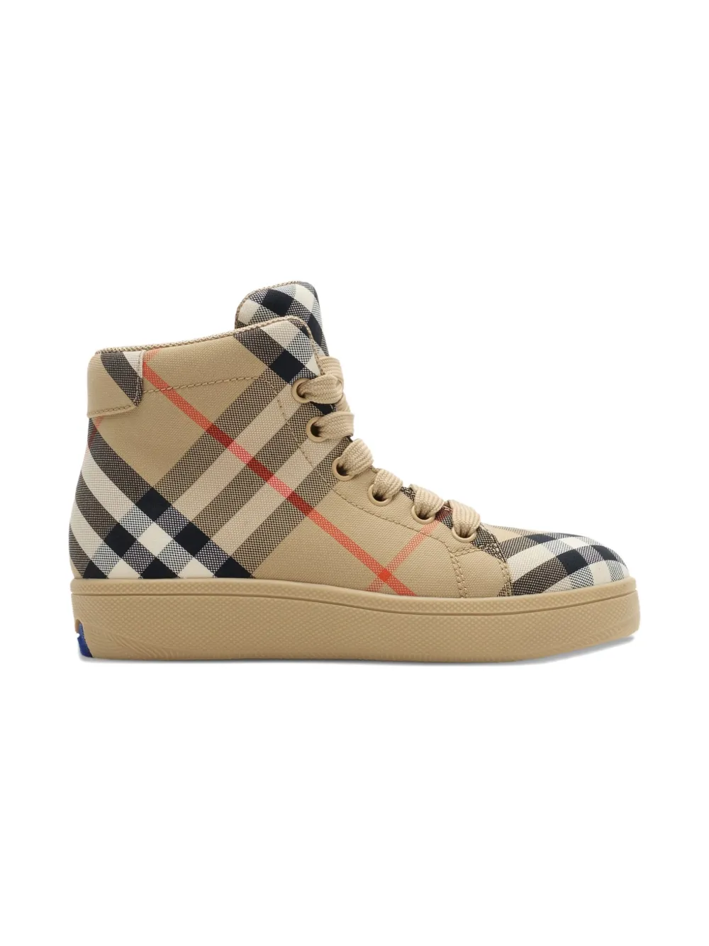 Burberry Kids check high-top sneakers Beige