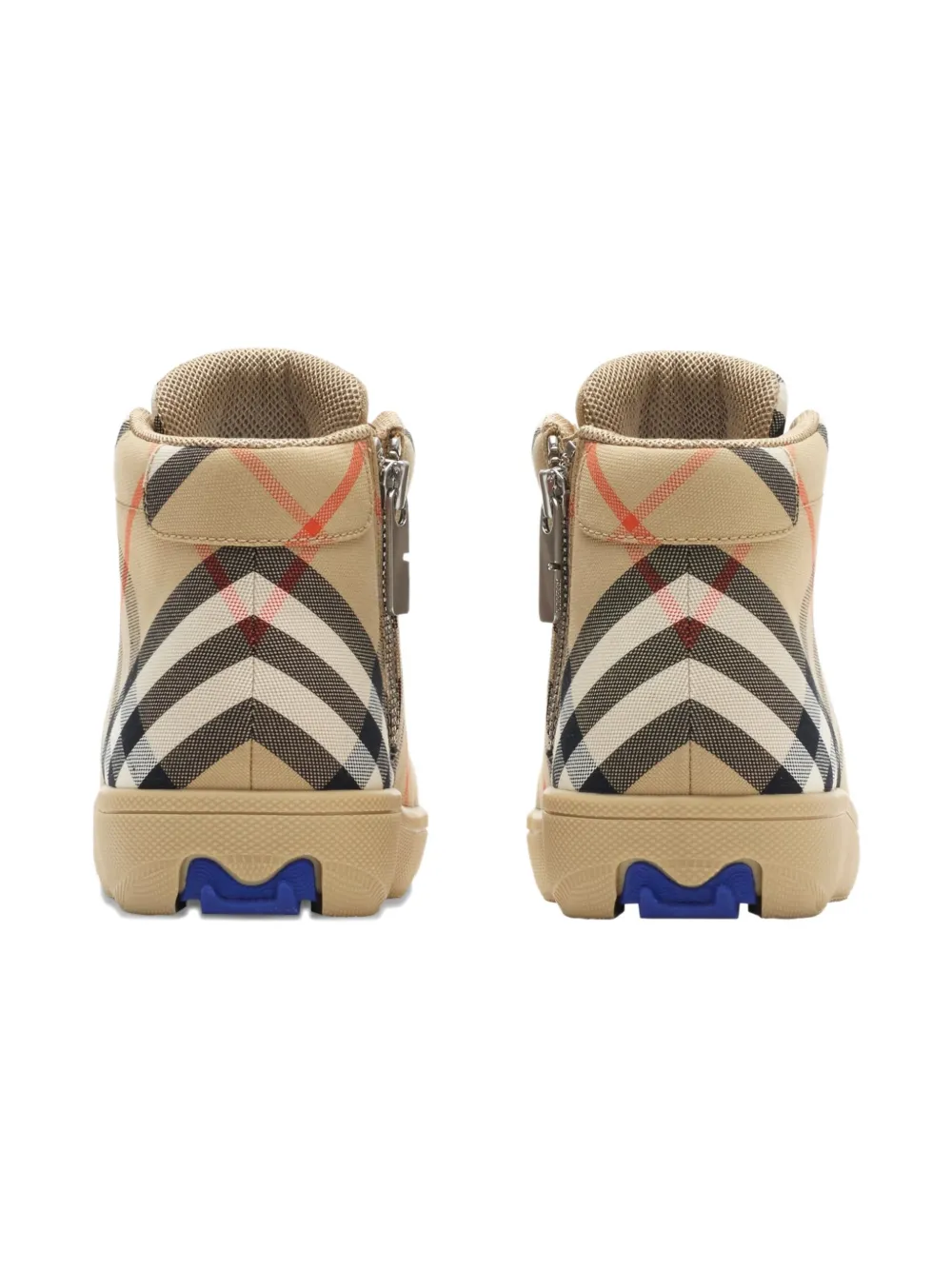 Burberry Kids check high-top sneakers Beige