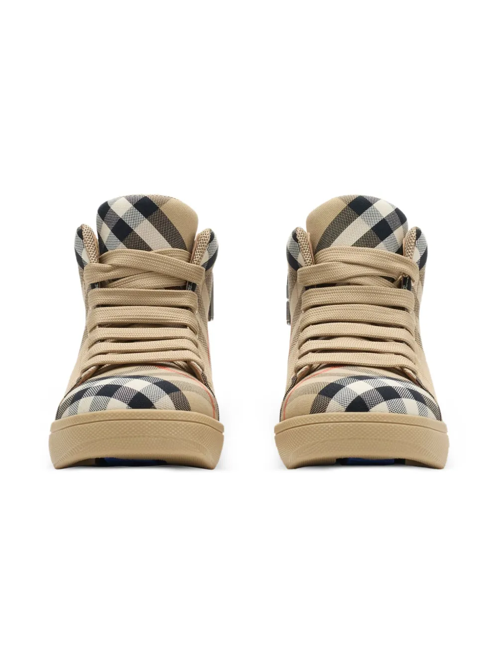Burberry Kids Geruite high-top sneakers Beige