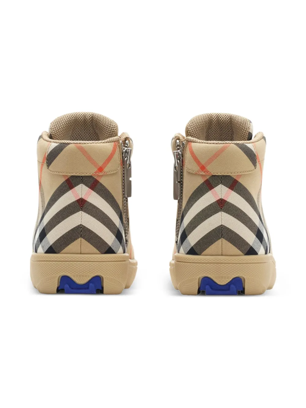 Burberry Kids Geruite high-top sneakers Beige