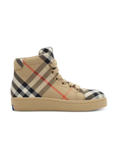Burberry Kids Check High-Top-Sneakers
