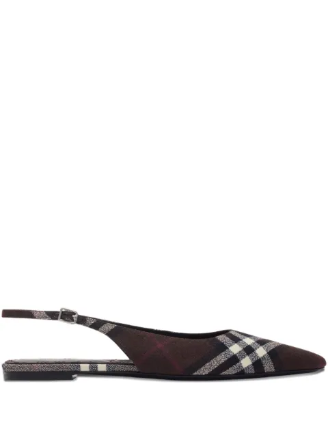 Burberry check slingback flat pumps