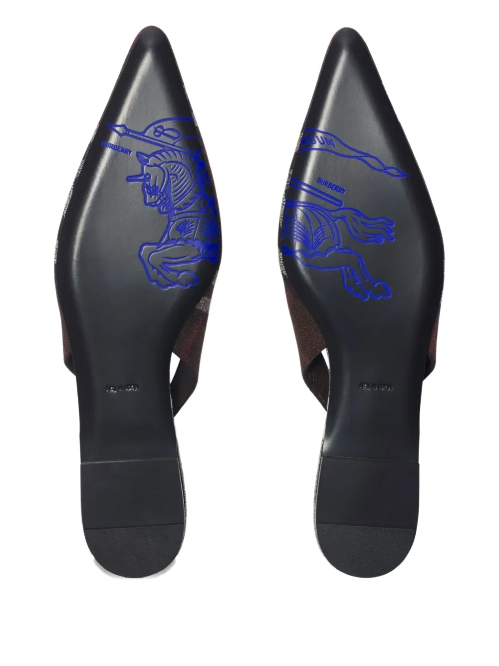 Burberry Check Slingback Flat Pumps In Multi