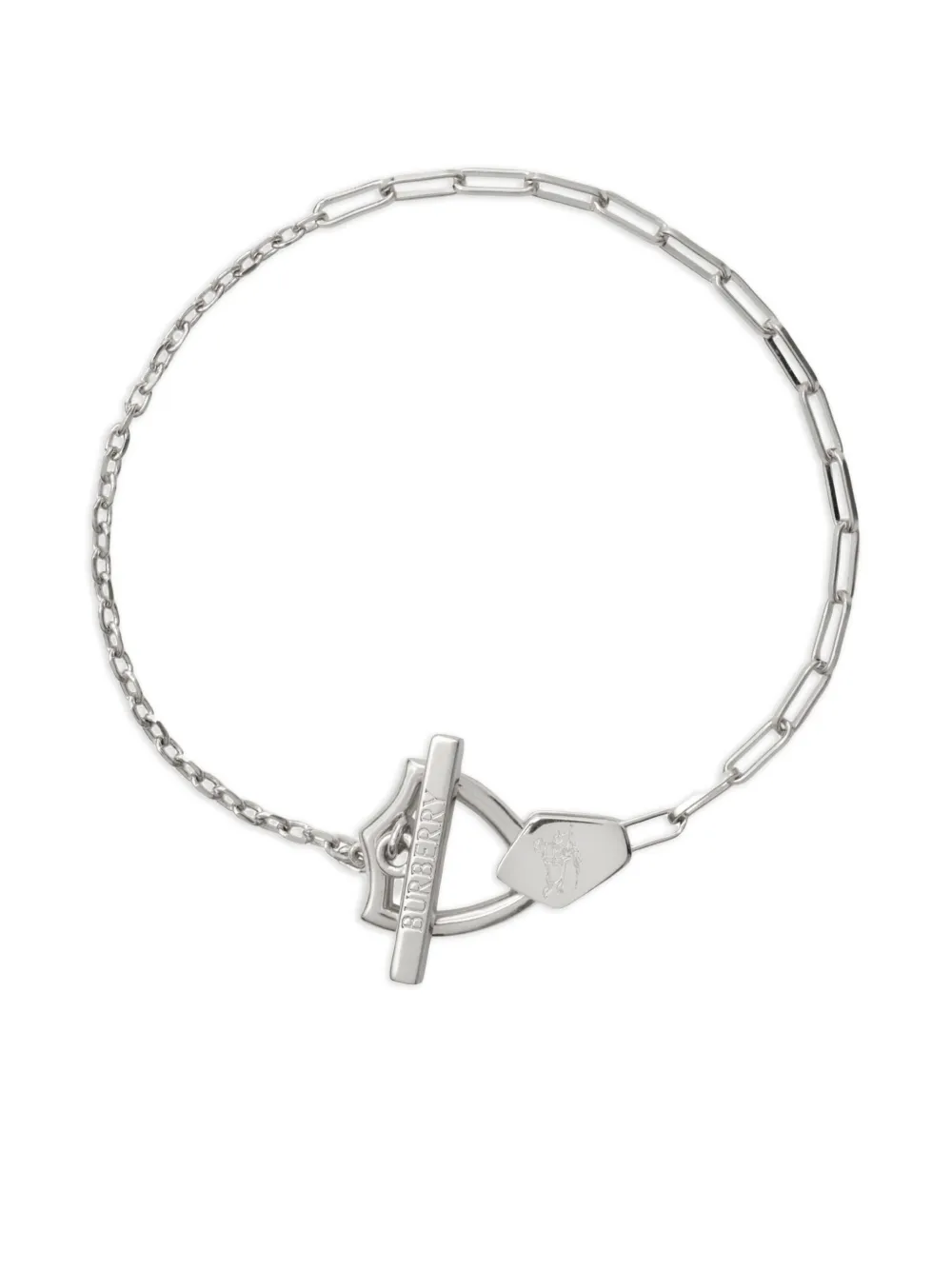 Burberry Bracciale a catena con dettaglio a T - Argento