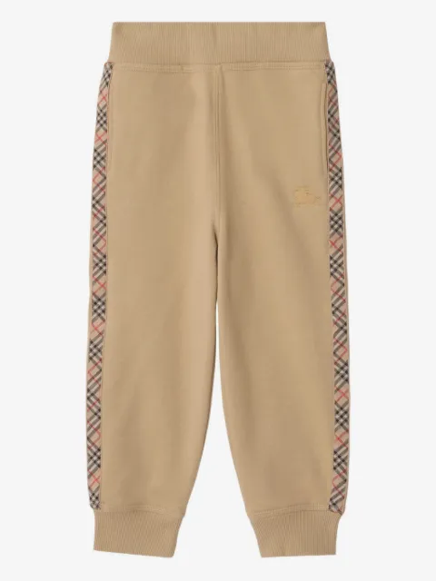 Burberry Kids Calça esportiva com acabamento xadrez