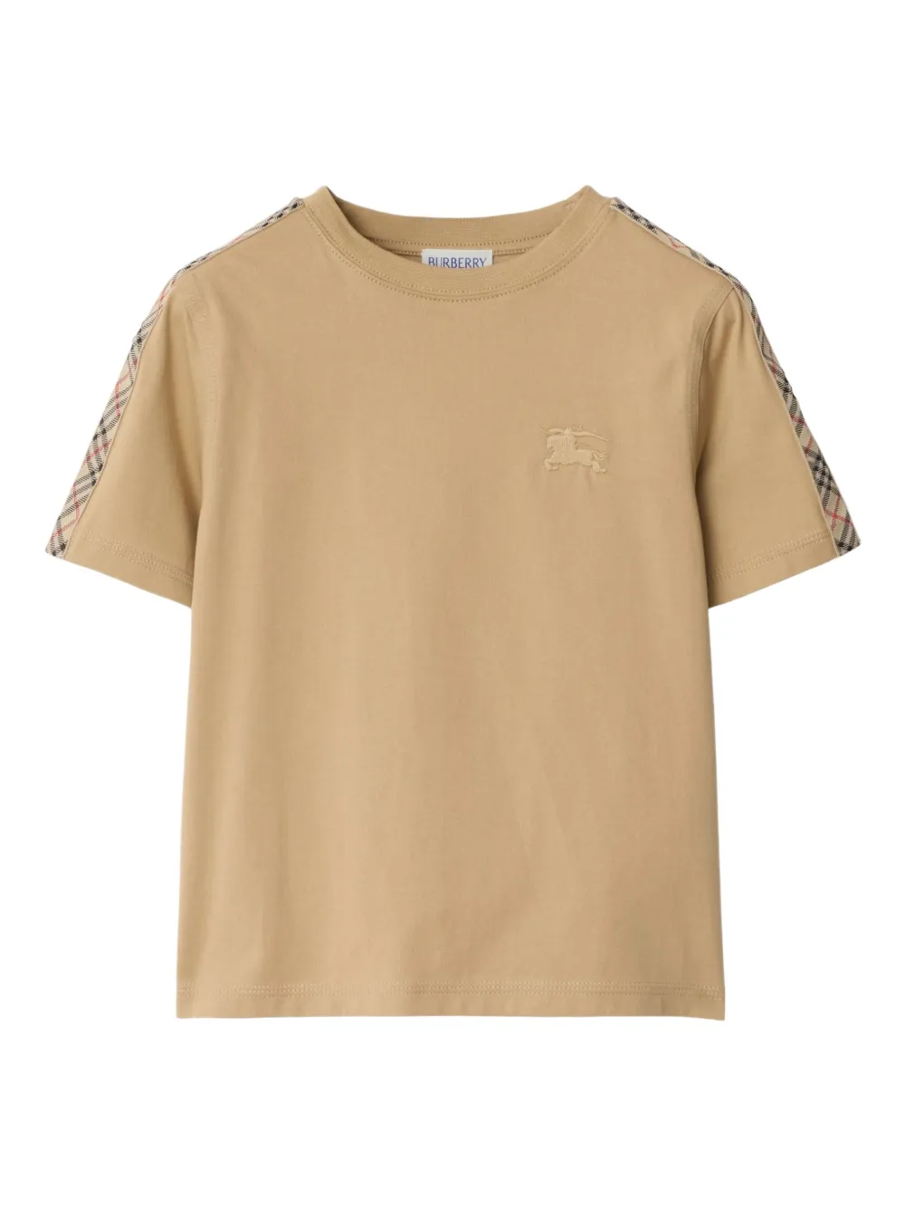 Burberry Kids Vintage Check-trim cotton T-shirt | Brown | Image 1
