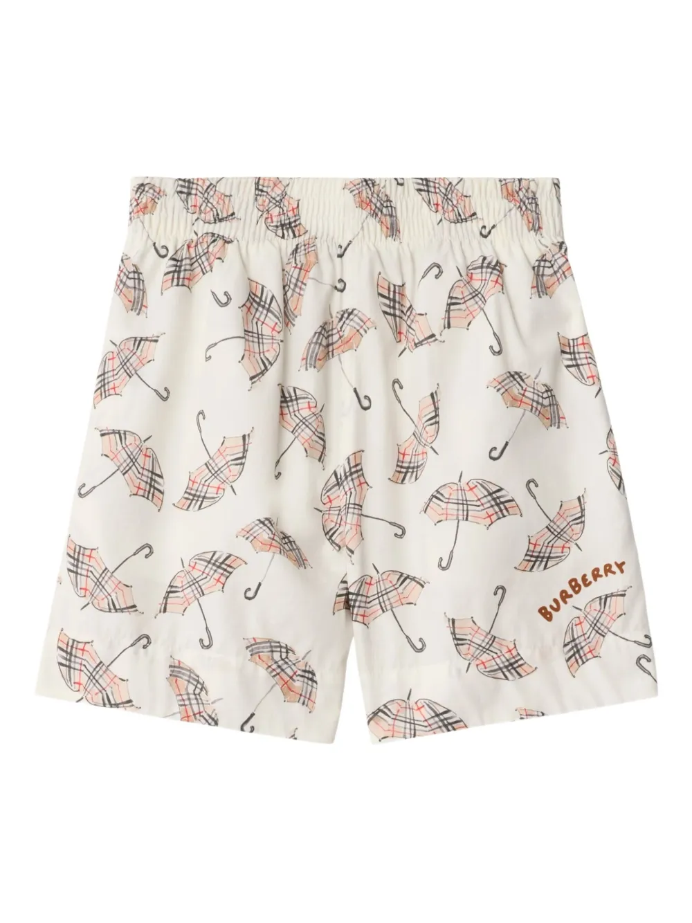 Burberry Kids umbrellas-print cotton casual shorts | White | Image 1