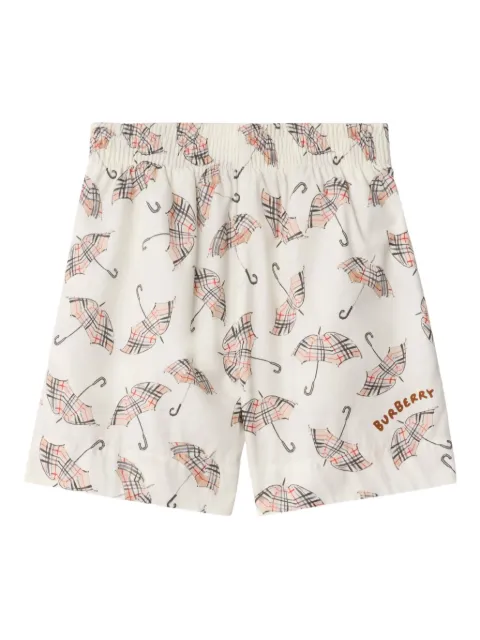 Burberry Kids umbrellas-print cotton casual shorts