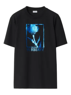 Burberry Printed Crew Neck T-shirt | Black | FARFETCH
