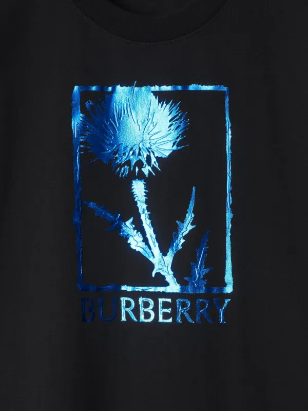 Burberry Thistle metallic-logo T-shirt | Black | FARFETCH