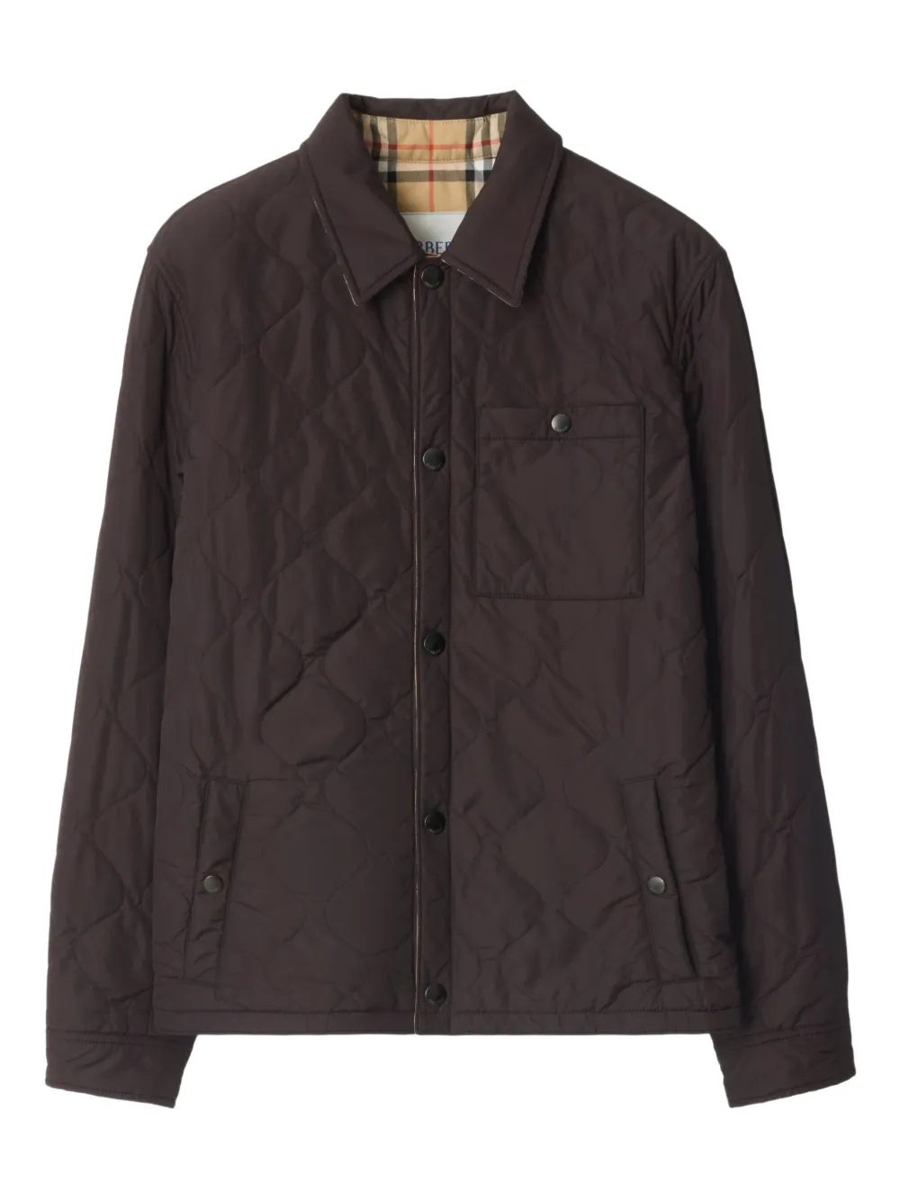 Burberry quilted button-fastening padded jacket | Brown | Image 1