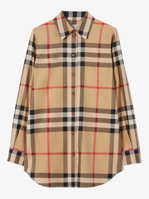 Burberry camisa Check de algodón stretch