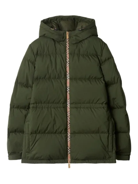 Burberry Vintage Check-trimmed hooded puffer jacket