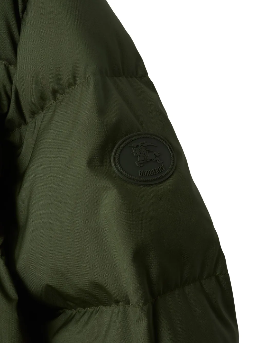 Burberry Donsjack met capuchon en Vintage Check-afwerking Groen