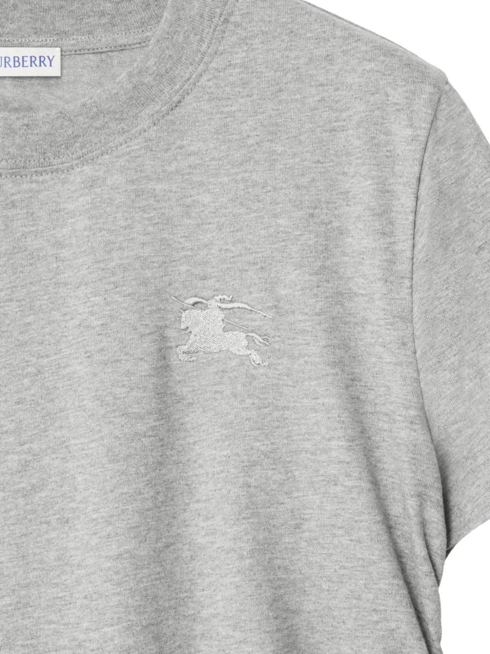 Burberry Festival Equestrian-knight Ruched-side T-shirt In Gray