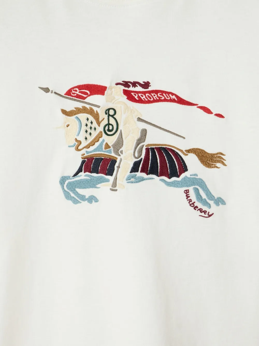 Burberry T-shirt met geborduurd logo Wit