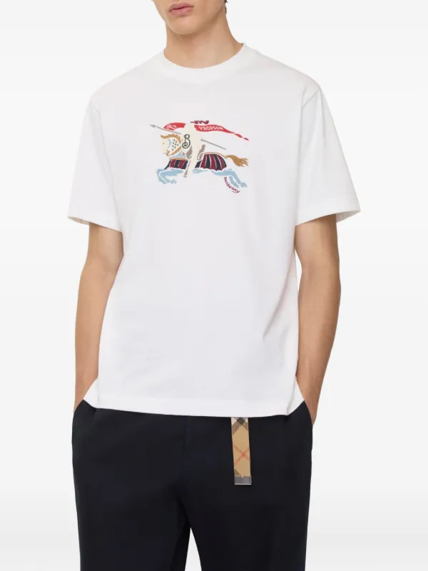 Burberry EKD-embroidered T-shirt | White | FARFETCH