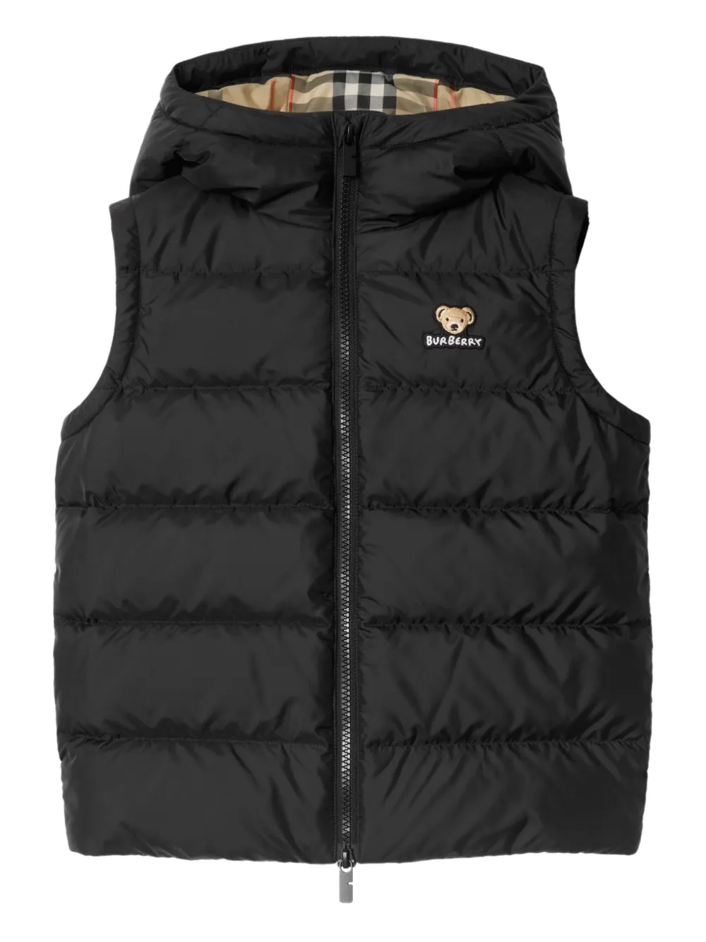 Burberry Kids hooded puffer gilet | Black | Image 1